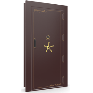 Vault Door Series | Out-Swing | Right  Hinge | Burgundy Marble | Electronic Lock - closed