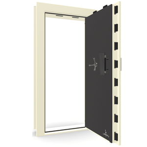 Vault Door Series | Out-Swing | Right  Hinge | White Marble | Mechanical Lock - open