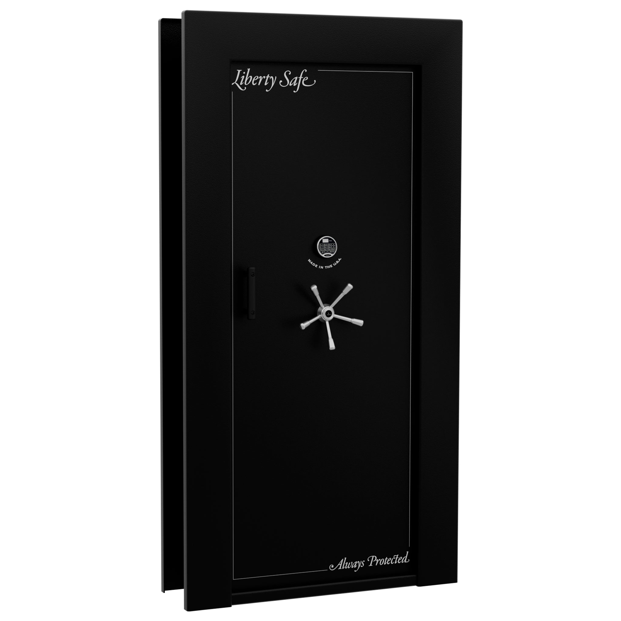 Vault Door Series | In-Swing | Right Hinge | Black Textured | Electronic 
Lock - Closed