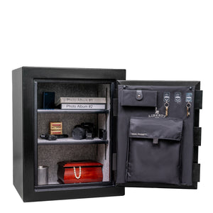 Home Series | 08 | Level 1 Security | 60 Minute Fire Protection | Dimensions: 30"(H) x 24.5"(W) x 20"(D) | Textured Black - Open Door