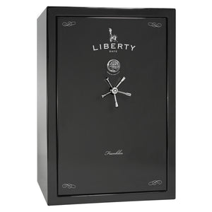 Franklin 45 | Pro Flex Interior | Level 5 Security | 110 Minute Fire Protection | Dimensions: 60.5"(H) x 42"(W) x 27.5"(D) | Up to 60 Long Guns | Black Gloss | Electronic Lock - Closed
