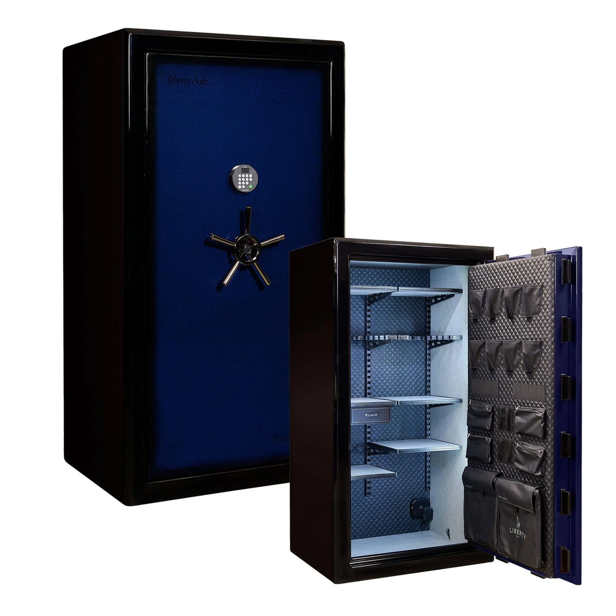 Presidential 40 / Two-Tone Blue Gloss / Diamond Stitched Faux Leather / Black Chrome