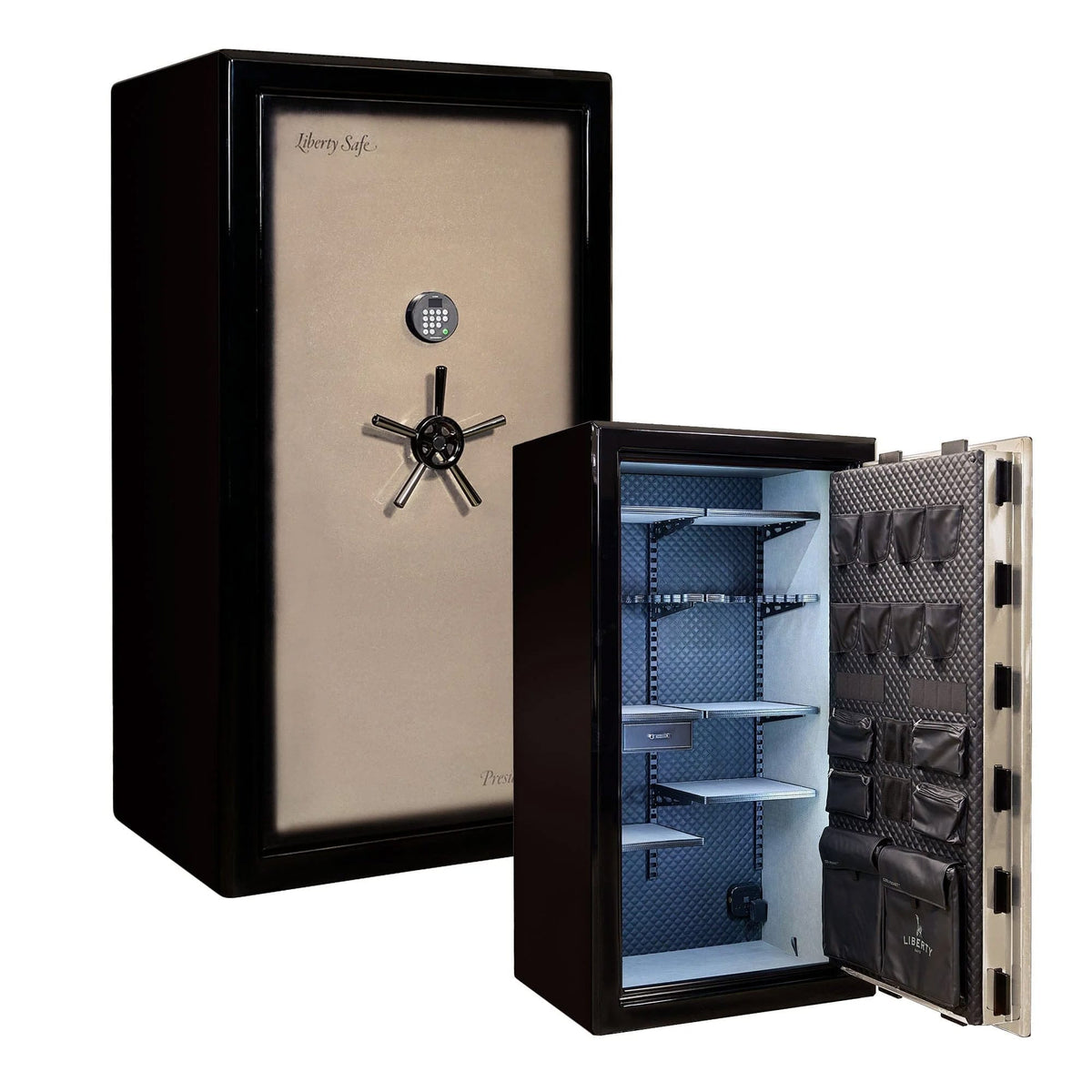 Presidential 40 / Two-Tone Champagne Gloss / Diamond Stitched Faux Leather / Black Chrome